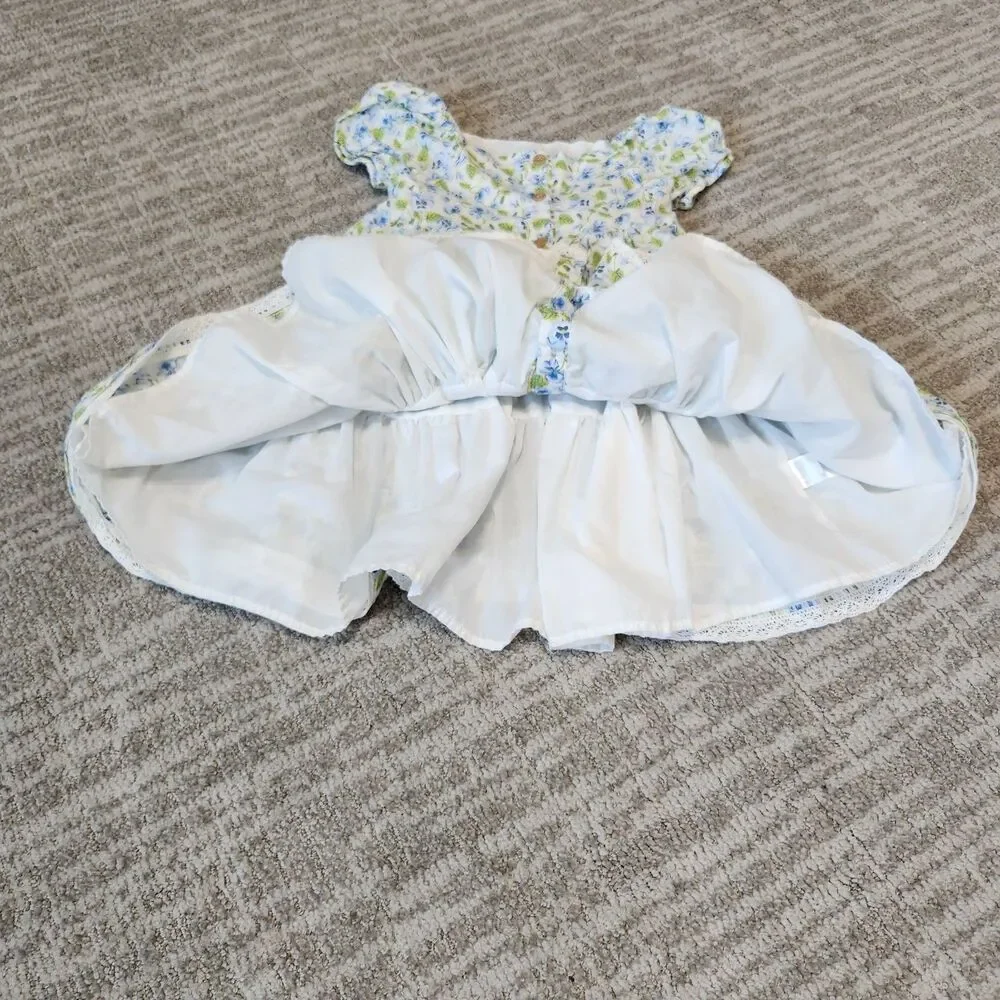Joie girl's tiered vibrant floral dress blue green size 6